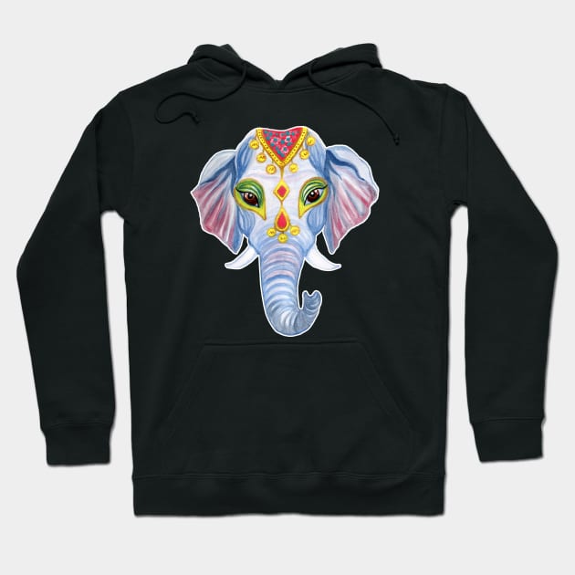 Cute Decorated Watercolor Elephant Hoodie by IvyLilyArt